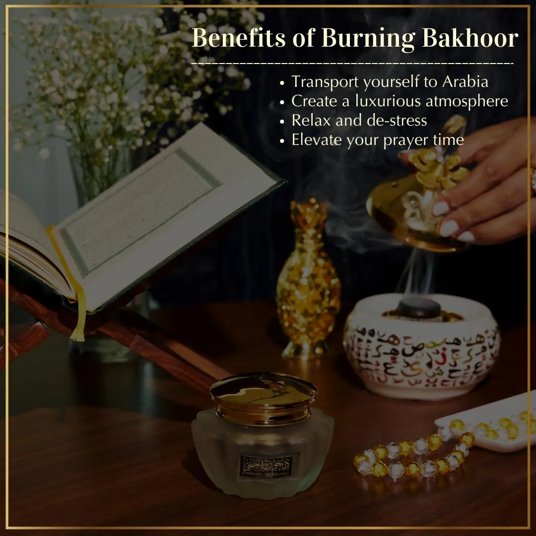 Dukhoon Al Khaleeji Oud Bakhoor عود بخور خليجي by Dukhni | Authentic Arabic Bakhoor Incense | 40 gm jar | Handmade, Luxurious | Zesty Oriental Blend | Perfect for Prayer, Ramadan & Eid Gift Hampers